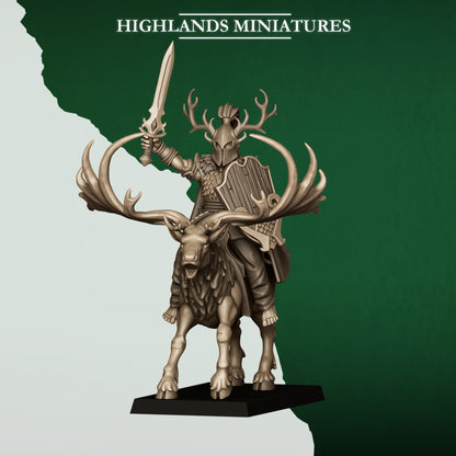 Mounted Feral Elf Lord on Feral Stag